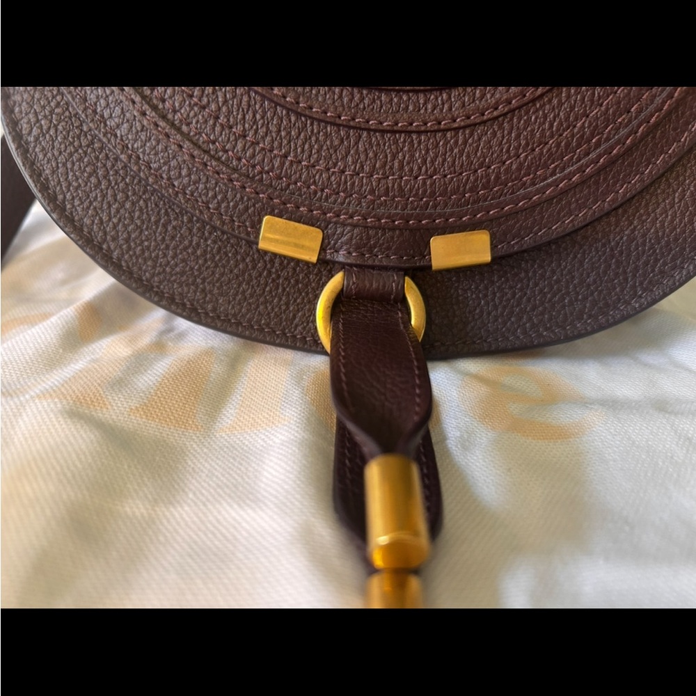 Chloe Small Marcie Saddle Bag Deep Violine EUC Retail $1350 - Picture 8 of 14